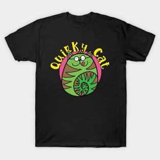 Quirky Cat Funny Green Cat T-Shirt